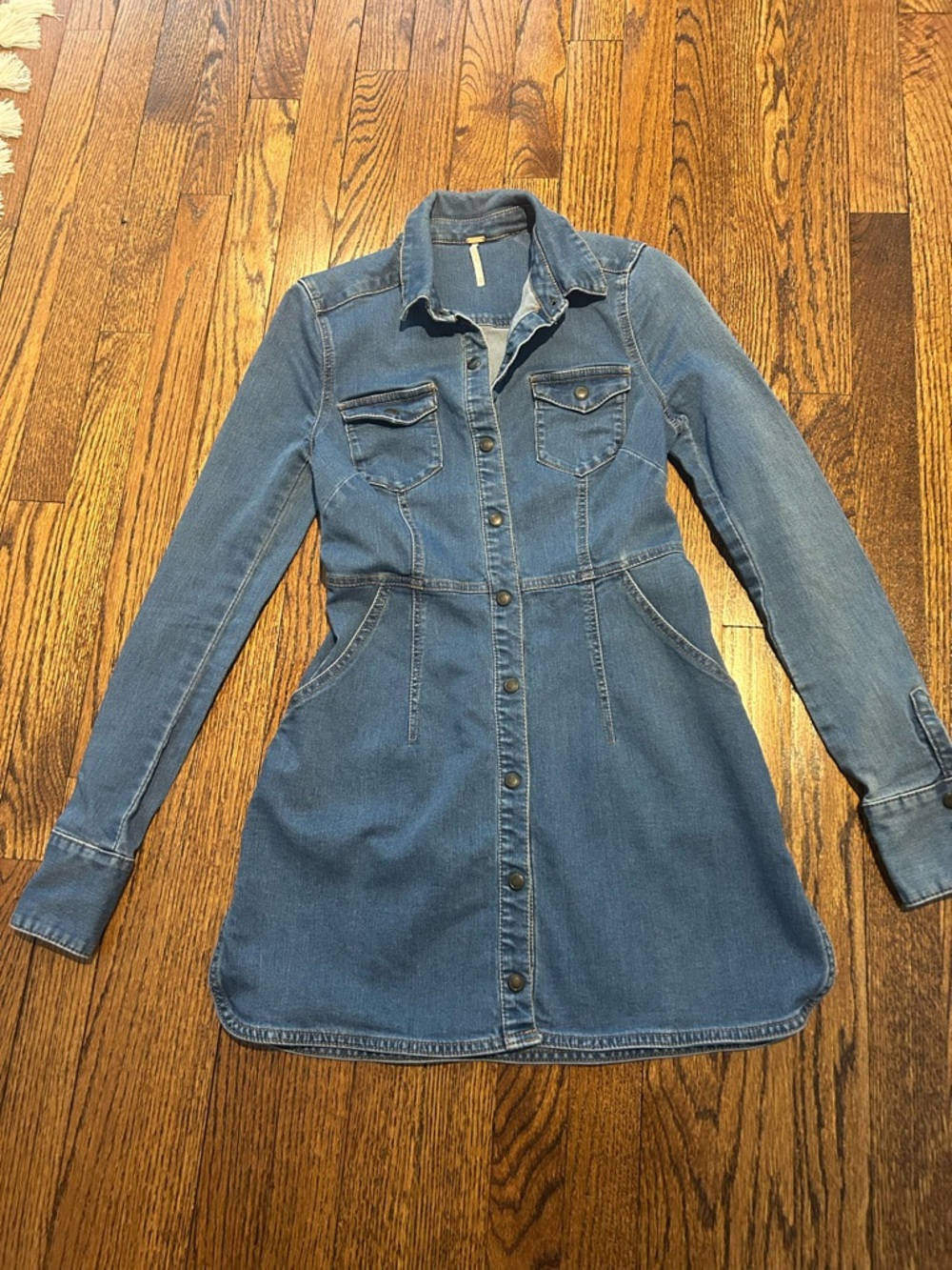 Free People Button-Front Denim Dress
